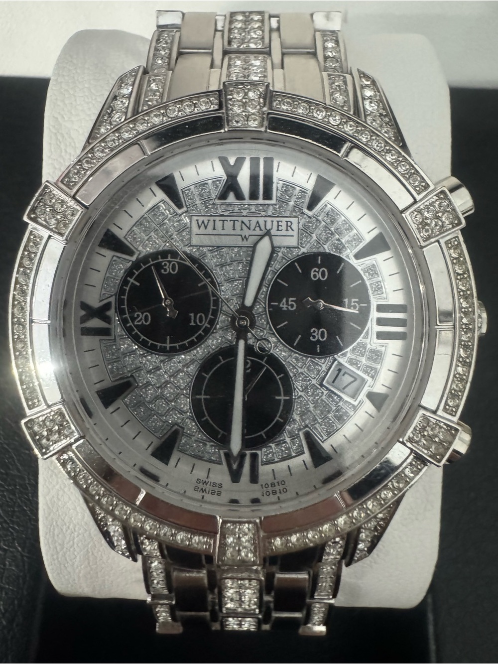 #171 Wittnauer Men’s Silver Crystal Chronograph Watch